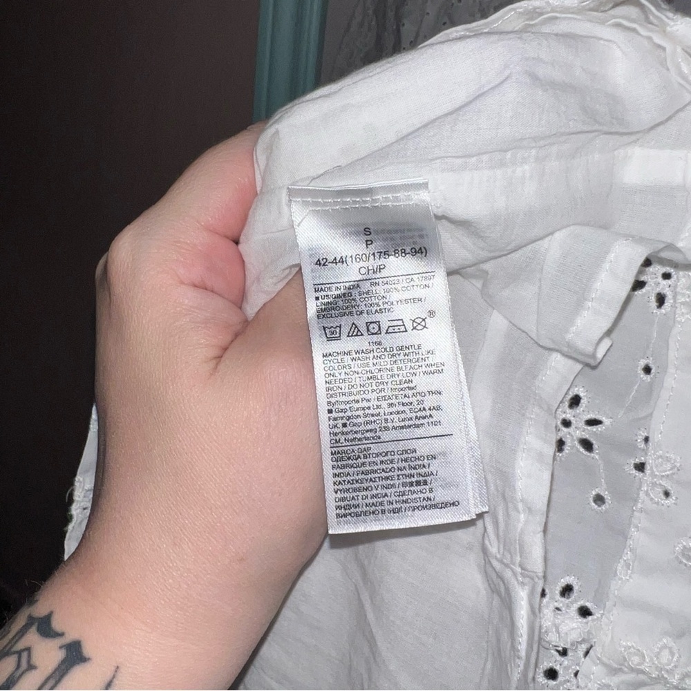 NWT GAP White Eyelet Mini Cotton Dress Small - Picture 10 of 12